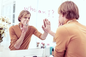 a woman struggling with gender dysohoria