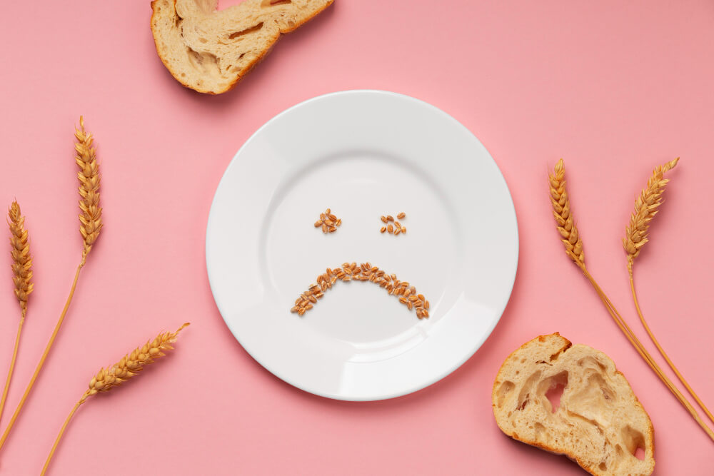 Rumination disorder illustration unhappy face about food and digestion