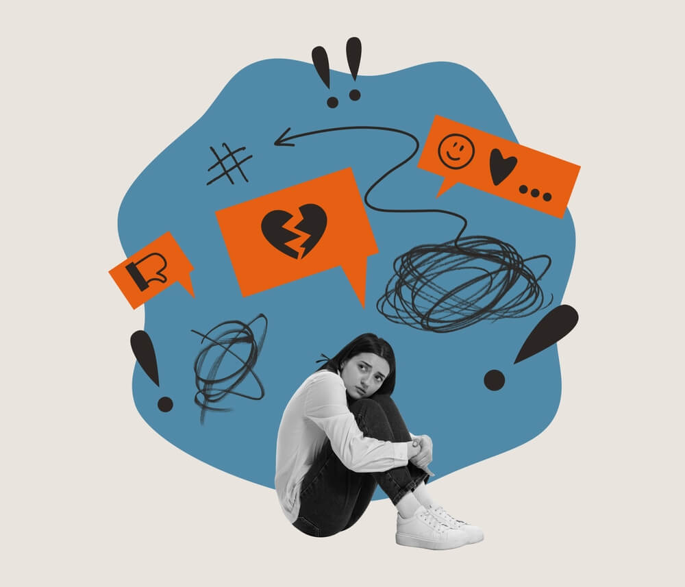 Illustration explaining reasons that can cause panic attack or anxiety attack in a person life.