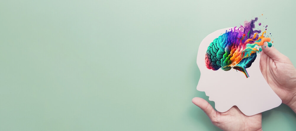 Illustration representing visual hallucinations, a common symptom of Lewy body dementia