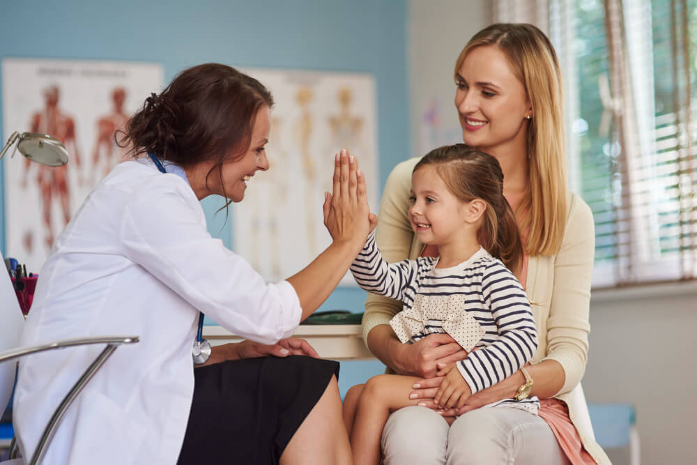 Primary care physician addressing initial mental health concerns in a child