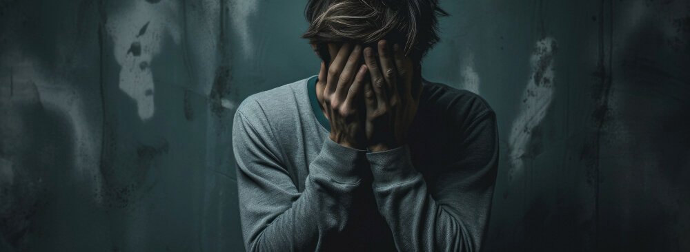 chronic depression symptoms and long-term mental health struggle illustration