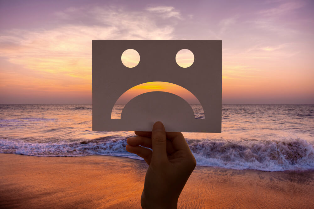 Illustration showing winter and summer seasonal affective disorder types with opposite symptom patterns.
