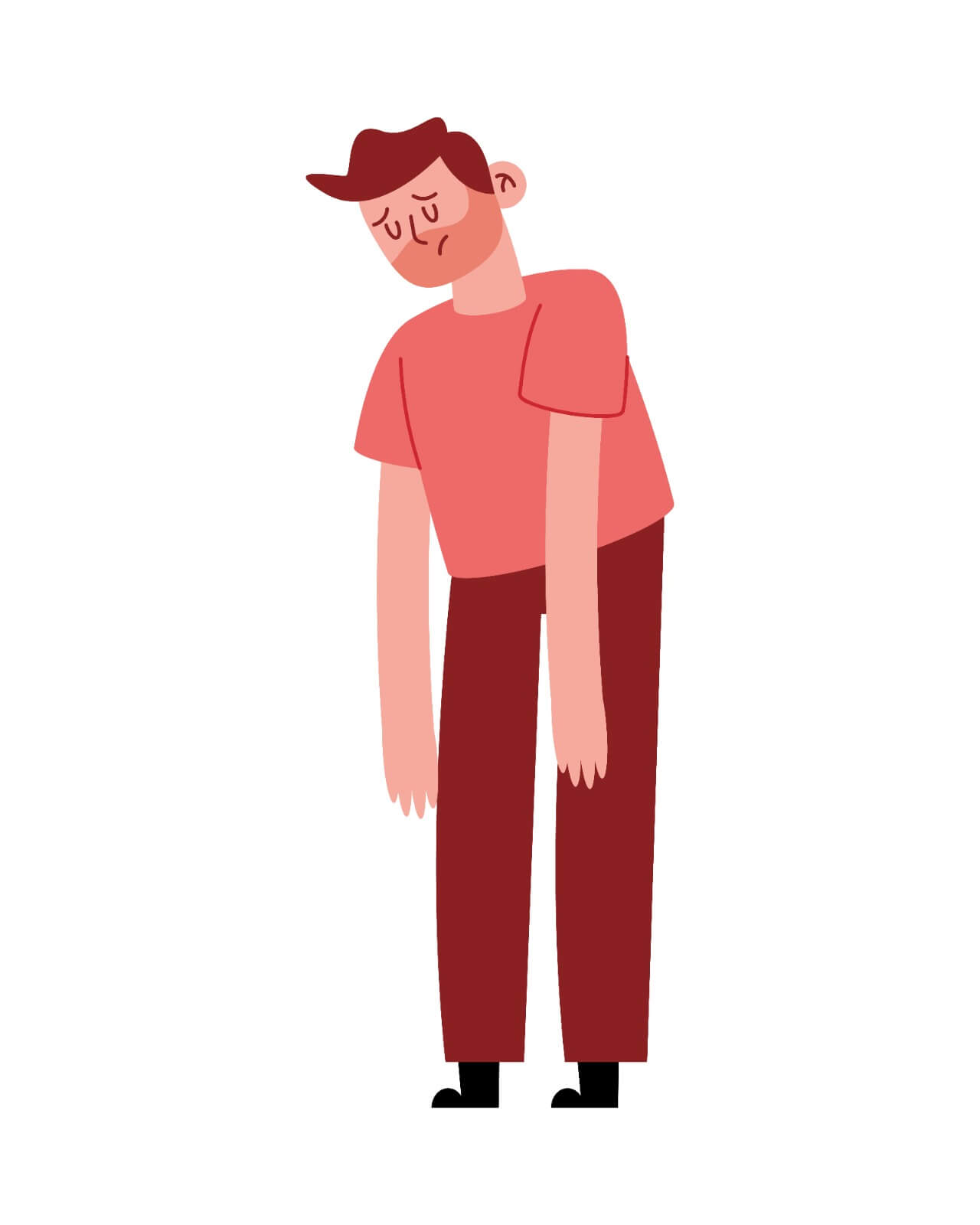 Individual experiencing trembling and nausea and panic after traumatic emotional experiences