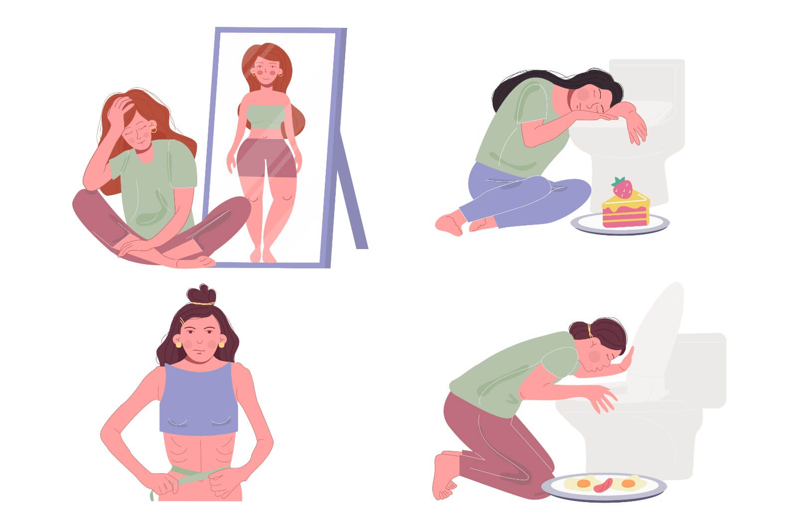 illustration about conditions related to eating disorder