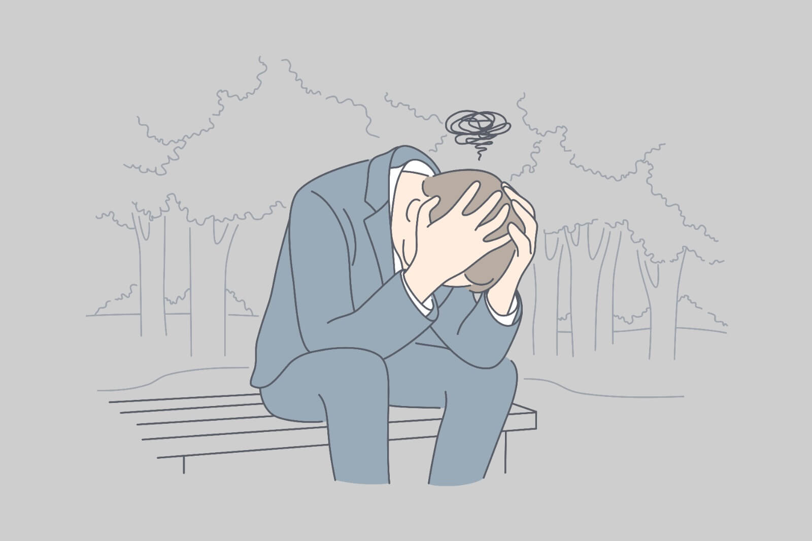 Exhausted office worker experiencing stress and burnout while sitting at a desk with paperwork. showing need of mental health awareness