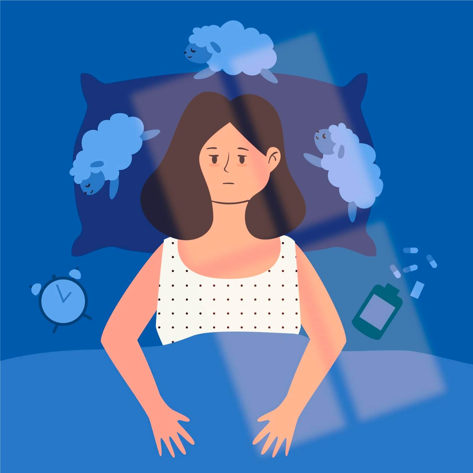 Exhausted woman experiencing chronic sleep deprivation and fatigue