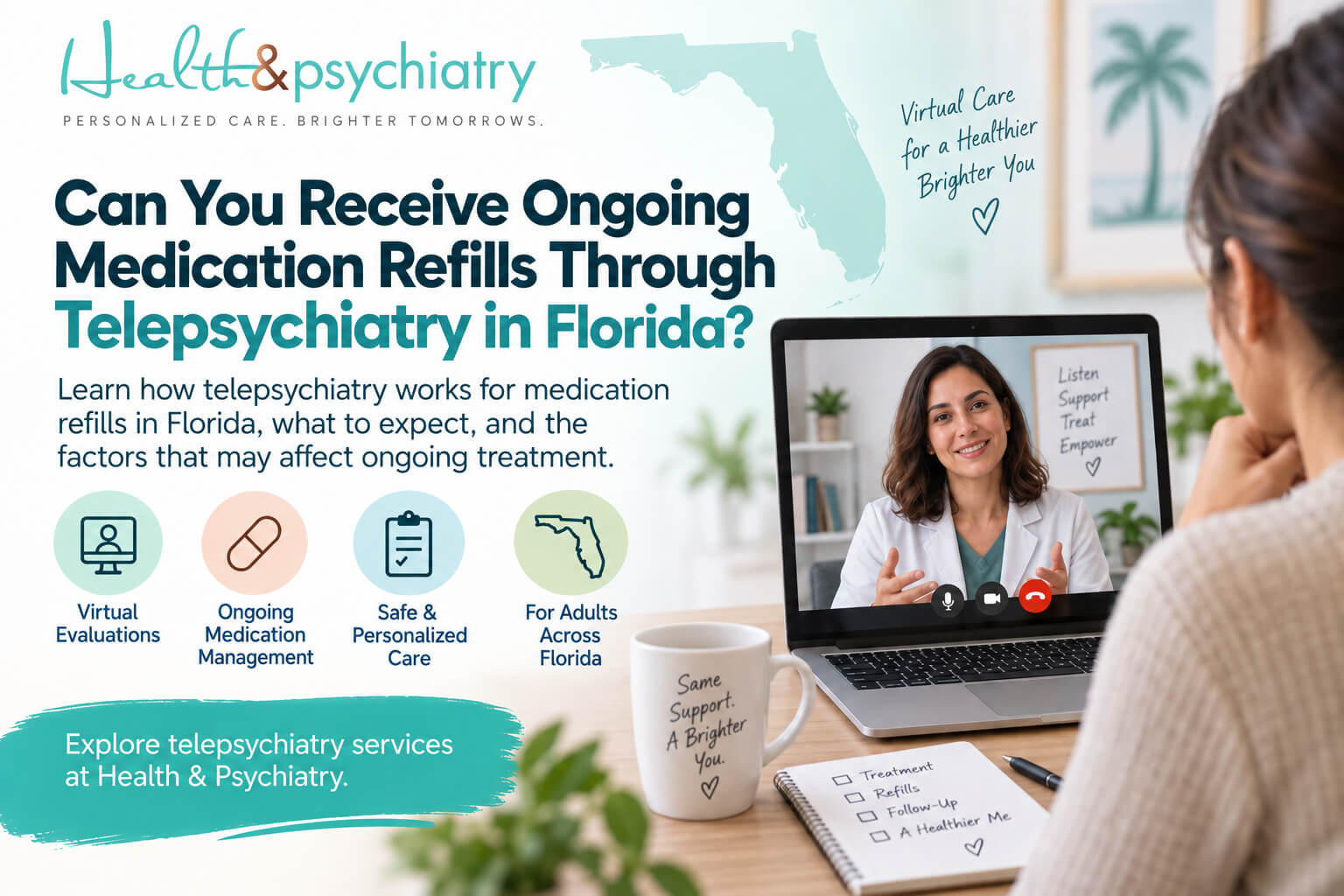 Can You Receive Ongoing Medication Refills Through Telepsychiatry in Florida?
